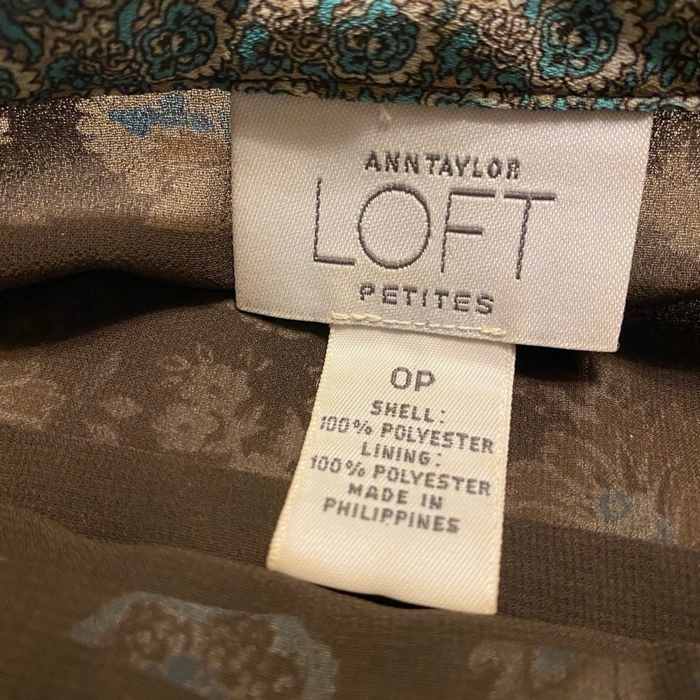 Ann Taylor LOFT Boho Floral Maxi Dress 0P | Brown Blue | Tiered Sundress | NWOT - Picture 3 of 12